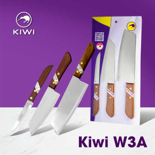 Bộ 3 dao KIWI đa năng cán gỗ - W3A