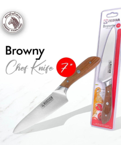 Dao Inox Zebra Browny Chef cán gỗ 7"