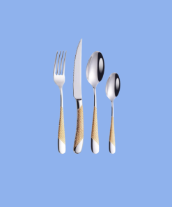 Bộ Dao Muỗng Nĩa Ferran Diagonal Textured Cutlery Set Silver Inox 304 Cao Cấp Sang Trọng