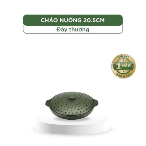 Chảo nướng dưỡng sinh 20.5 cm + nắp có lỗ