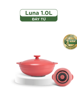 Nồi dưỡng sinh Luna (Nồi cạn) 1.0 L + nắp (CK) (bếp từ) - Màu Đỏ 2