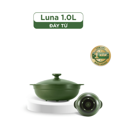 Nồi dưỡng sinh Luna (Nồi cạn) 1.0 L + nắp (CK) (bếp từ) - Xanh Rêu