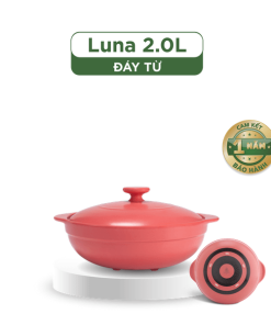 Nồi dưỡng sinh Luna (Nồi cạn) 2.0 L + nắp (CK) (bếp từ) - Màu Đỏ 2