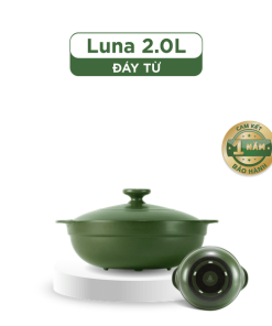 Nồi dưỡng sinh Luna (Nồi cạn) 2.0 L + nắp (CK) (bếp từ) - Xanh Rêu