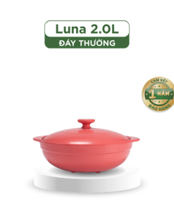 Nồi dưỡng sinh Luna (Nồi cạn) 2.0 L + nắp (CK) - Màu Đỏ 2