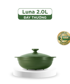 Nồi dưỡng sinh Luna (Nồi cạn) 2.0 L + nắp (CK) - Màu Xanh Rêu 2