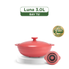 Nồi dưỡng sinh Luna (Nồi cạn) 3.0 L + nắp (CK) (bếp từ) - HealthyCook - Màu Đỏ 2