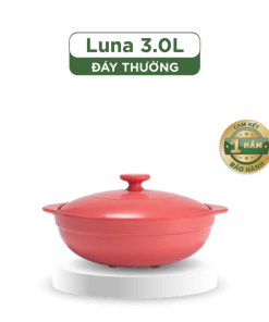 Nồi dưỡng sinh Luna (Nồi cạn) 3.0 L + nắp (CK) - Màu Đỏ 2