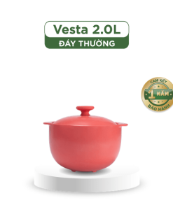 Nồi dưỡng sinh Vesta 2.0 L + nắp (CK) - Healthy Cook - Màu Đỏ 2