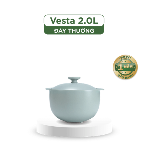 Nồi dưỡng sinh Vesta 2.0 L + nắp (CK) - Healthy Cook - Màu Xám 2