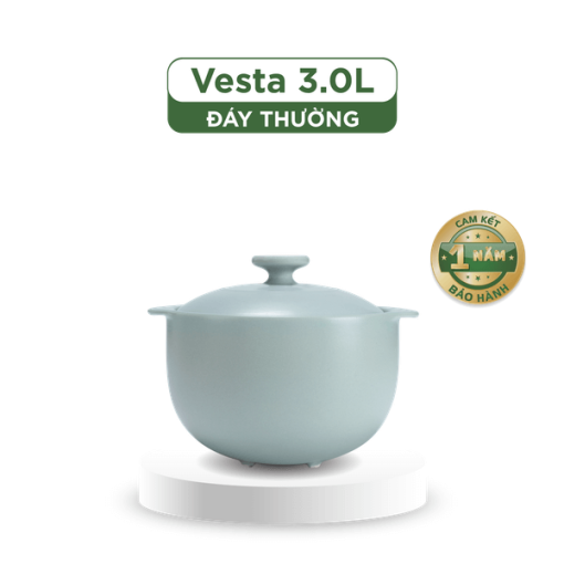 Nồi dưỡng sinh Vesta 3.0 L + nắp (CK) - Healthy Cook - Màu Xám 2