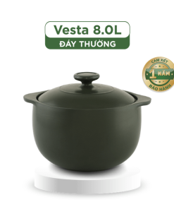 Nồi dưỡng sinh Vesta 8.0 L (nồi tròn cao) + nắp - Xanh Rêu