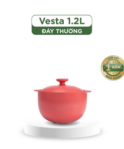 Nồi dưỡng sinh Vesta (Nồi tròn cao) 1.2 L + nắp (CK) - Màu Đỏ 2