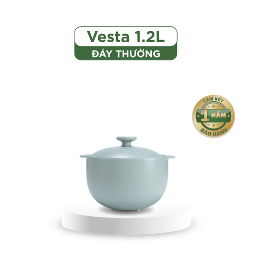 Nồi dưỡng sinh Vesta (Nồi tròn cao) 1.2 L + nắp (CK) - Màu Xám 2