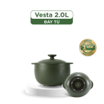 Nồi dưỡng sinh Vesta (Nồi tròn cao) 2.0 L + nắp (CK) (bếp từ) - Xanh Rêu