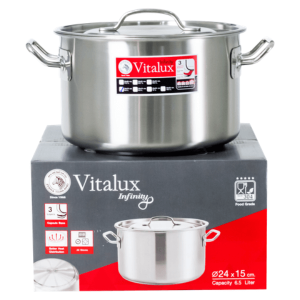 Nồi hầm 3 đáy Vitalux Infinity 24x15cm Dụng Cụ Phục Vụ Zebra Món Âu