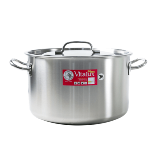 Nồi hầm Inox Vitalux 3 đáy nắp Inox 36x22cm - 171318