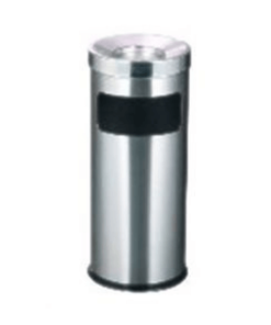 THÙNG RÁC INOX TRÒN CÓ KHAY GẠT TÀN THUỐC