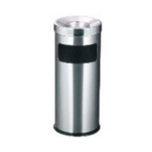 THÙNG RÁC INOX TRÒN CÓ KHAY GẠT TÀN THUỐC