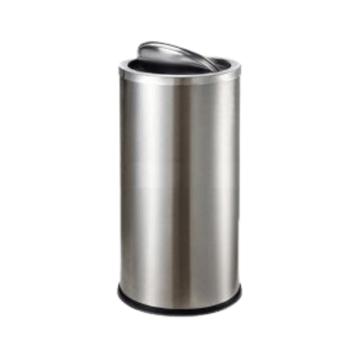 THÙNG RÁC INOX TRÒN NẮP LẬT A35-O