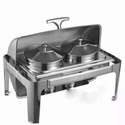 Nồi Hâm Soup Buffet Chữ Nhật 2 Ngăn Nắp Dính Inox DCNH (2)