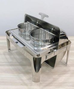 Nồi Hâm Soup Buffet Chữ Nhật 2 Ngăn Nắp Dính Inox DCNH (4)