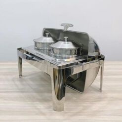 Nồi Hâm Soup Buffet Chữ Nhật 2 Ngăn Nắp Dính Inox DCNH (5)