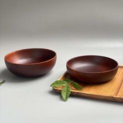 Bát salad gỗ Keo nâu đen nguyên khối DCNHMK