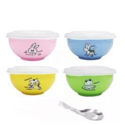 Bộ Chén Inox Zebra Có Nắp + Muỗng 184202