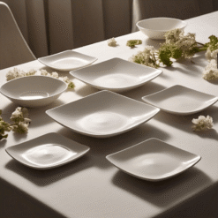 Cách Sắp Xếp Bát Đĩa Nhà Hàng Kiểu Dáng Vuông Hiệu Quả