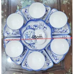 Cách Sắp Xếp Bộ bát đĩa Bát Tràng hoa mặt trời Hiệu Quả