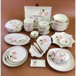 Bộ Bát Đĩa Bát Tràng Men Kem DCNH (12)