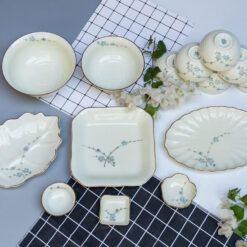 Bộ Bát Đĩa Bát Tràng Men Kem DCNH (2)