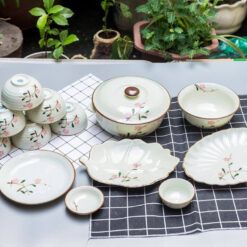 Bộ Bát Đĩa Bát Tràng Men Kem DCNH (3)