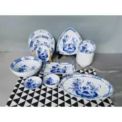 Bộ Bát Đĩa Bát Tràng Men Lam DCNH (2)