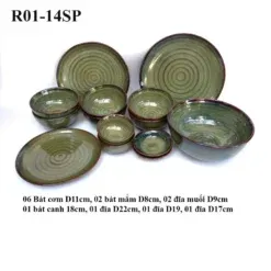 Cách Sắp Xếp Bộ bát đĩa Bát Tràng men xanh rêu Hiệu Quả