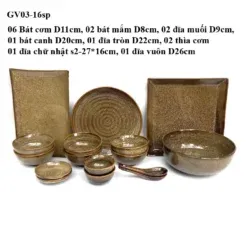 Các Loại Bộ bát đĩa Bát Tràng men xanh rêu Phổ Biến