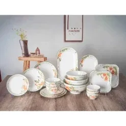 Dụng cụ nhà hàng Mekoong: Chuyên Cung Cấp Bộ bát đĩa Bát Tràng phong cách mộc mạc Chất Lượng Cao