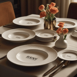 Cách Sắp Xếp Bộ Bát Đĩa Bát Tràng In Logo Hiệu Quả