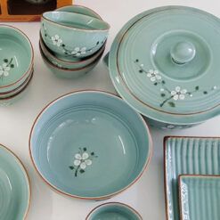 bát đĩa Bát Tràng men ngọc DCNH (2)