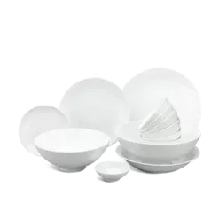 Bộ bát đĩa sứ trắng Minh Long