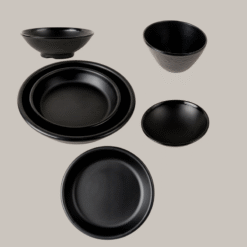 Bộ Bát Đĩa Nhám Màu Đen Melamine Fataco 800x800 (3)