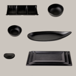 Dụng cụ nhà hàng Mekoong: Địa Chỉ Tin Cậy Mua Bộ Bát Đĩa Nhám Màu Đen Melamine Fataco Chính Hãng, Giá Tốt