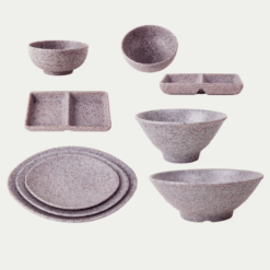 Bộ Bát Đĩa Nhám Màu Môn Melamine Fataco