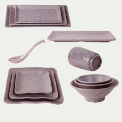 Các Loại Bộ Bát Đĩa Nhám Màu Môn Melamine Fataco