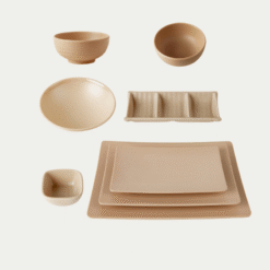 Lựa Chọn Bộ Bát Đĩa Nhám Màu Nâu Melamine Fataco Theo Phong Cách Nhà Hàng