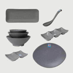 Cách Sắp Xếp Bộ Bát Đĩa Nhám Màu Xám Melamine Fataco Hiệu Quả