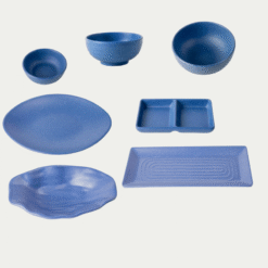 Lựa Chọn Bộ Bát Đĩa Nhám Màu Xanh Dương Melamine Fataco Theo Phong Cách Nhà Hàng