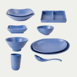 Bảng Giá Các Loại Bộ Bát Đĩa Nhám Màu Xanh Dương Melamine Fataco