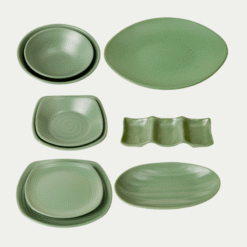 Các Loại Bộ Bát Đĩa Nhám Màu Xanh Lá Melamine Fataco